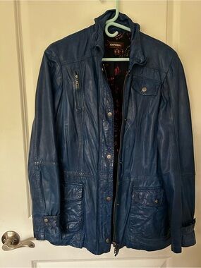 Danier Blue Leather Jacket